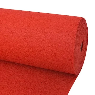 Image of vidaXL Exhibition Carpet Red Color 1x24 meter Size Ideal for Weddings, Parties, Festivals, Events Easily Cleanable and Reusable 100% Polyester Material