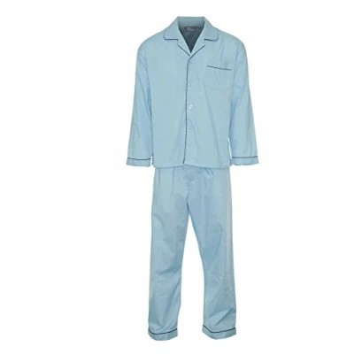 Image of Champion Mens Cotton Blend Button Front Pyjama Lounge Wear Blue XL