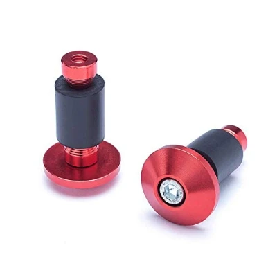 Image of Motorcycle HandleBar Bar End Weights Plugs Caps Anti Vibration CNC Billet Aluminium for 22mm 7/8 Inch Hollow Handlebars (Red) 2 PCS
