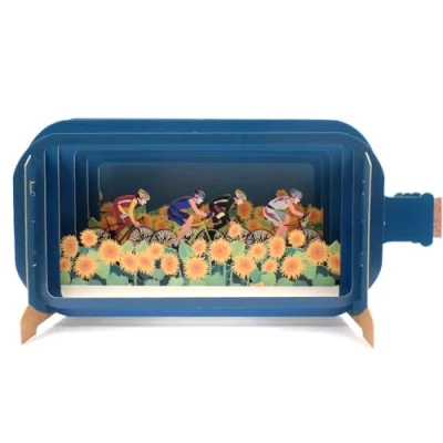 Image of Message in A Bottle Cycling Pop Up Birthday Greeting Card by Alljoy Cards MIB116