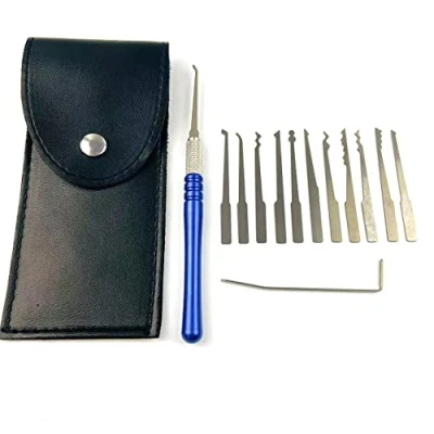 Image of TPM Go 12pcs Lock Pick Training Kit A Long Blue Handle with 12 Heads,Lock Open Practice Set for Men