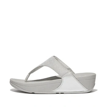 Image of Fitflop Women&#039;s LULU SHIMMERLUX Toe Post Sandals, Silver, 3 UK