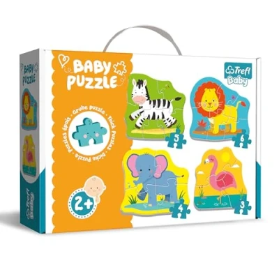 Image of Trefl 36073 Tiere bei einer 3 to 6 parts, 4 sets, Baby Classic, for children aged 2 and over puzzle, Animals On A Safari
