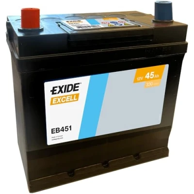 Image of 419749DIR Starter battery EXIDE EXCELL EB451 12V 45Ah 330A Lead acid
