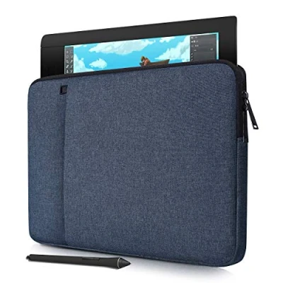 Image of Waterproof Drawing Graphics Tablet Sleeve Protective Case for Huion H610 Pro V2, Wacom Intuos Pro/Wacom Cintiq 13/Wacom One, XP Pen Deco 01 V2,VEIKK A30 A50(Navy Blue)