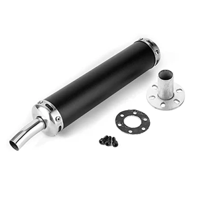 Image of EBTOOLS Exhaust Muffler Stainless Steel,Exhaust Silencer 20mm/0.8in Modified Parts Replacement for 2 Stroke Motorcycle(Black)