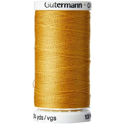 Image of Gutermann Sew All Polyester Thread, 250Mtr, Jeans Gold (0968), 5.5 x 2.7 cm