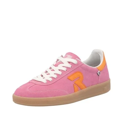 Image of Rieker Womens Pink &amp; Orange Leather Shoe Size 5