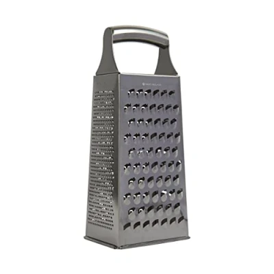 Image of MasterClass Acid Etched Stainless Steel Box Grater with Handle, 24 cm (9.5&quot;), Silver