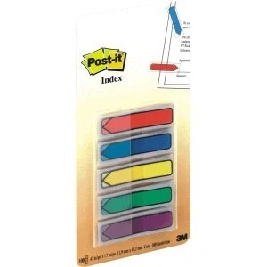 Image of 3M 684ARR1 Post it Index Arrows 12mm 100 Tabs 5 Colours 684 ARR1