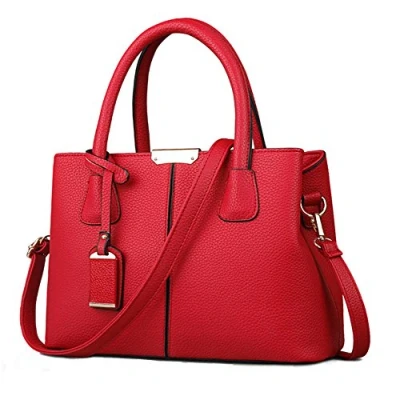 Image of FiveloveTwo Women Classy Satchel Handbag Tote Purse Handle Bag Shoulder Burgundy(Size: 1)
