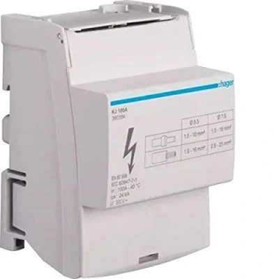 Image of Hager Series Vega D Block Connection Square 4 Poles 100 A 2 x 16/8 10 mm2