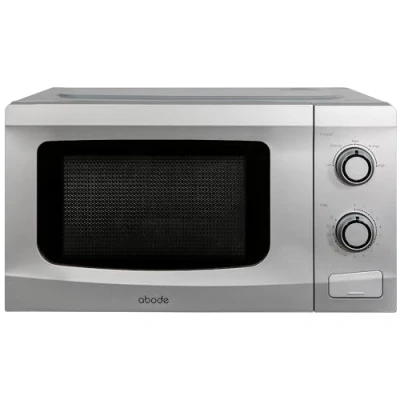 Image of Abode 20L Manual Microwave Silver 700W with 5 Power Levels &amp; Timer, Button Dial Control, Defrost Function, AMM2001S (Silver, Manual)