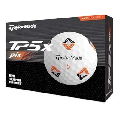 Image of TaylorMade TM24 TP5x pix Golf Balls 12 Ball Pack White
