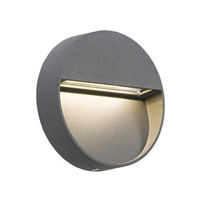 Image of KnightsBridge 230V IP44 3W LED Round Wall/Guide Light Grey