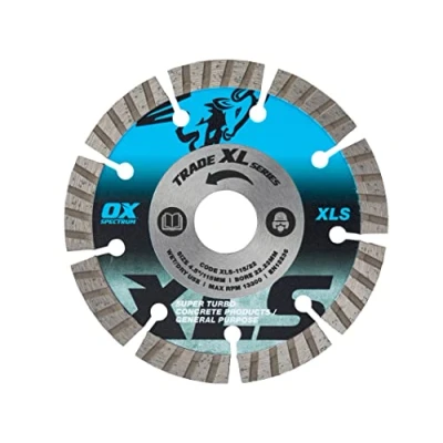 Image of OX Tools Trade XL Super Turbo Segmented Diamond Blade Concrete &amp; GP 115/22.23mm, Blue