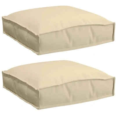 Image of vidaXL Pallet Cushions for Seat 2 pcs Beige 40x40x8 cm Oxford Fabric