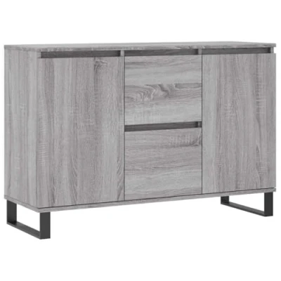 Image of vidaXL Grey Sonoma Sideboard Engineered Wood Console &amp; Side Cabinet with Storage Drawers Ideal for Living Room or Lounge Area Dimensions 104x35x70 cm