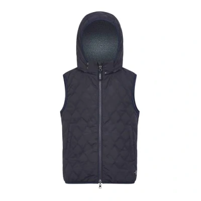 Image of LeMieux Young Rider Eloise Reversible Childrens Winter Gilet Navy Blue 9 10 Years