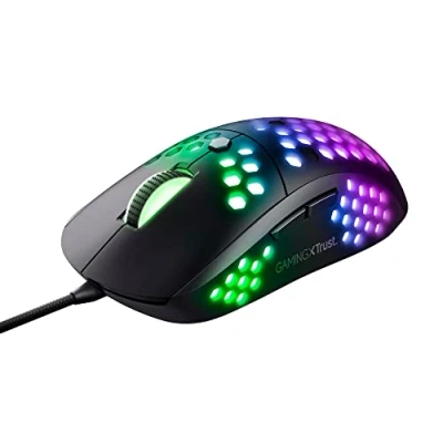 Image of Trust Gaming Mouse GXT 960 Graphin Ultra Lightweight Mouse, 74 grams, Up to 10.000 DPI, Adjustable Polling rate, 6 Buttons, Customizable RGB Lighting, Wired, Programmable, PC and Laptop, Black