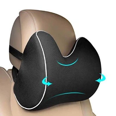 Image of Feagar Car Neck Pillows, Memory Foam Headrest Cushions Seat Pillow, Breathable Cervical Pillows for Driving, Black