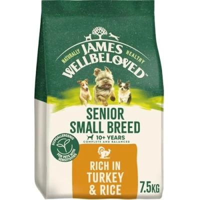 Image of James Wellbeloved Dog Senior Hypoallergenic Dry Food Small Breed Turkey and Rice 7.5 kg