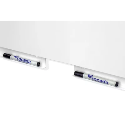 Image of Rocada Frameless Whiteboard Dry Wipe Clean and with Pen Tray Magnetic 55x75 cm [White]