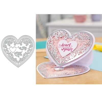 Image of Noble Heart Frame Metal Die Cuts Dies Stencil, Cutting Cut Stencils DIY Scrapbooking Cards Photo Album Craft Decorative Embossing Paper for Card Making