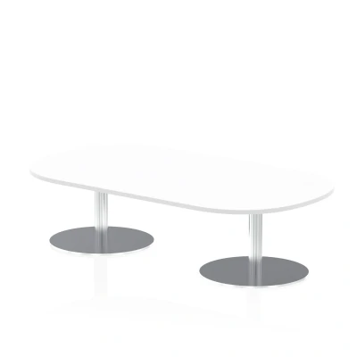 Image of Italia 1800mm Poseur Boardroom Table White Top 475mm High Leg