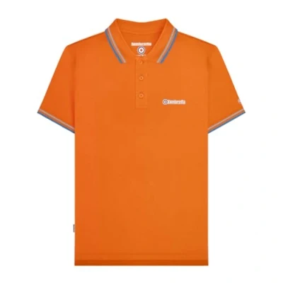 Image of Lambretta Mens Twin Tipped Polo Shirt Orange/Sky/Dark Blue L
