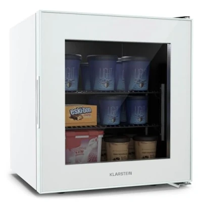 Image of KLARSTEIN IceAge 36 Mini Freezer, 36L Capacity, Adjustable Temp 0 to 18C, LED Lighting, 2 Shelves, Energy Efficient, Compact Tabletop Design, Countertop Freezer for Small Spaces, White