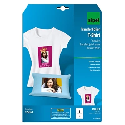 Image of SIGEL IP650 Inkjet T Shirt Transfer for White Textiles, A4, 3 sheets