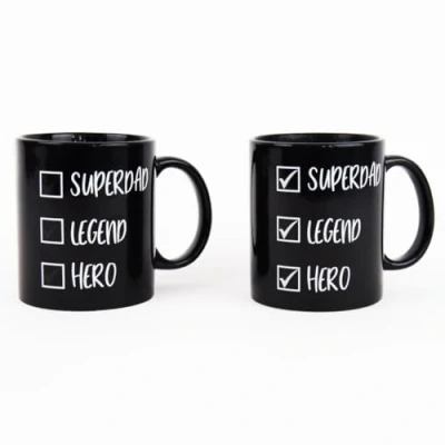 Image of Gift Republic Superdad Checklist Heat Reveal Mug Father&#039;s Day Coffee for Dad