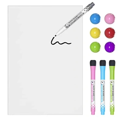Image of TMS Magnetic Whiteboard Sticker Self Adhesive Notice Board to Stick on Wall Dry Erase Message for Office, Home or Kids Use as Weekly Planner Notes Reminders A4 [30 x 21cm]