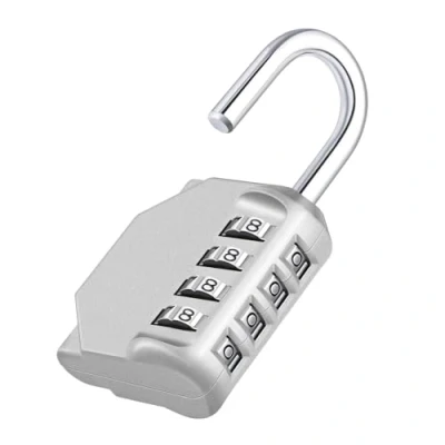 Image of ZHEGE 4 Digit Combination Padlock, Weatherproof Number Padlock Outdoor for Garden Fence Gate, Shed Door, Coded Security Gym Lockers, School Lockers (Silver)