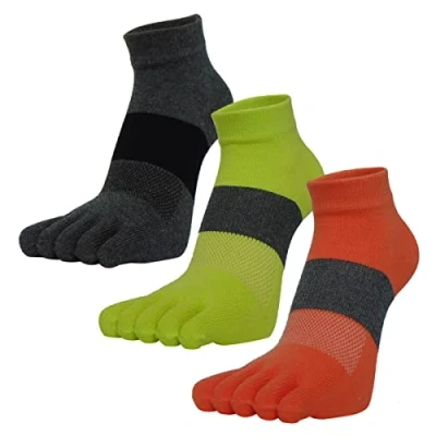 Image of MEIKAN Toe Socks,Five Finger Running Socks for Men&amp;Women, 3 Pairs Athletic Breathable Shoes
