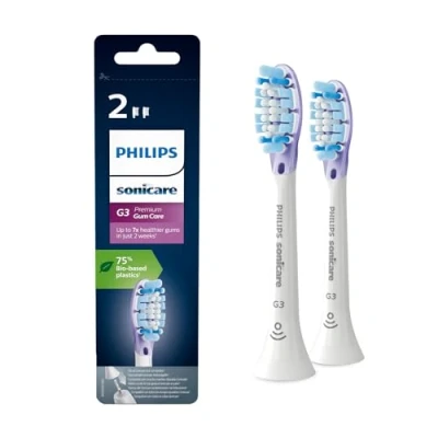 Image of Philips Sonicare Original G3 Premium Gum Care Standard Sonic Toothbrush Heads 2 Pack in White (Model HX9052/17)