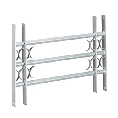 Image of Relaxdays Burglary Protection Window Grille Pull Out Galvanized Steel Security Bars, Metal, Grey