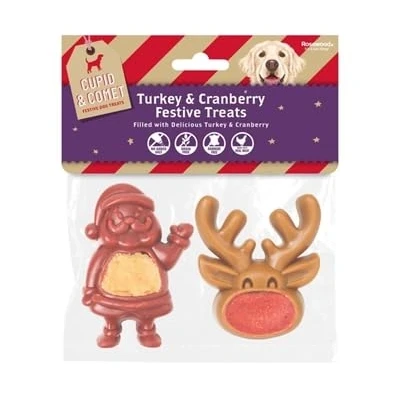 Image of Cupid &amp; Comet Luxury Natural Eats Dog Treat Stocking (Filled Reindeer Santa)