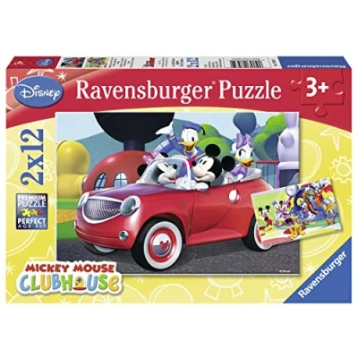 Image of Ravensburger Puzzle 07565 Child Classic Mickey Mouse, Minnie Mouse and Friends 2 x 12 Pieces