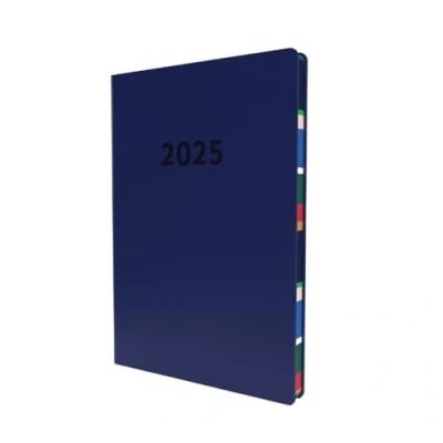 Image of Collins Edge Mira 2025 Diary A5 Week to View and Bullet Journal Navy Blue (EDMR153.59 25) Weekly Planner with Soft Touch Covers Coloured Page Edges