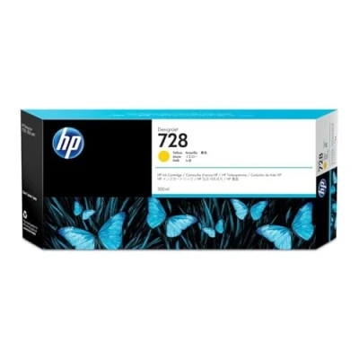 Image of HP 728 F9K15A Yellow 300 ml Genuine Ink Cartridge, High Capacity, with Original Ink, for DesignJet T730 and T830 Large Format Plotter Printers 729 Printhead