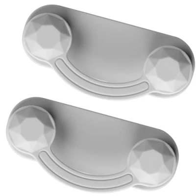 Image of HKNR Magnetic Glasses Holder, 2 Pack Strap Retainer for Glasses, Eye Holder Shirt, Badge Gray, Silicone, Neutral