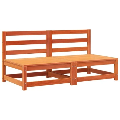 Image of vidaXL Garden Sofas Armless 2 pcs Wax Brown 70x70x67 cm Solid Wood Pine