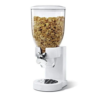 Image of SHINE ® Single Cereal Dispenser Dry Food Container Pasta Kitchen Machine White &amp; Black (White)