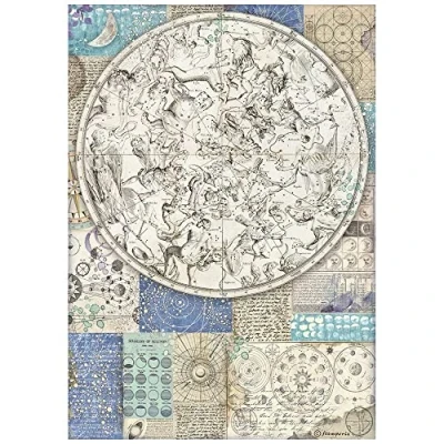 Image of Stamperia International Rice Paper Cosmos Infinity Zodiac, Multicoloured, A4