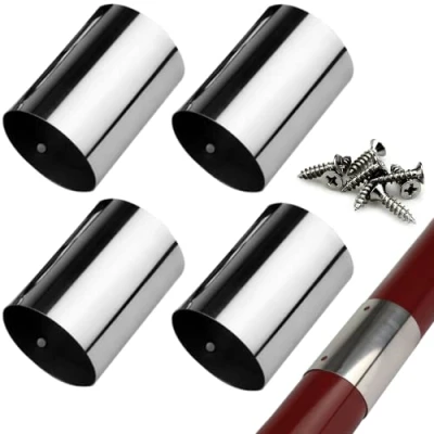 Image of 4Pcs 45mm Stair Handrail Connection Joint,Ultra Thin 0.4mm Stainless Steel Expandable Joint,with 8Pcs Screws