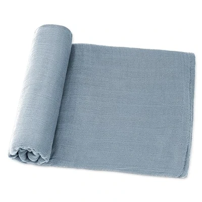 Image of Comfy Cubs Muslin Baby Blanket for Newborn, Swaddle Blanket, Neutral Receiving Boys and Girls (Pacific Blue)