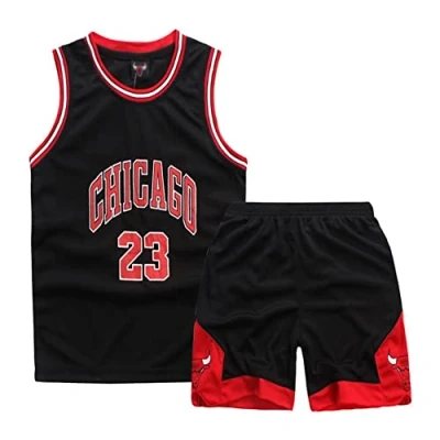 Image of ISOVNUS Geek UP Boys’ 2 Piece Set of Sleeveless Basketball Jersey and Shorts