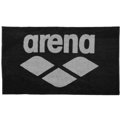 Image of arena unisex adult Cotton POOL SOFT TOWEL, Black grey, One Size UK